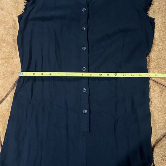 Splendid Jumpsuit Black Ruffle Fringe Button Pocket Belt Wide Leg Small - Picture 4 of 7